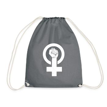 Feminist feminism feminist - Drawstring Bag - grey - Front