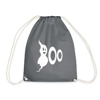 Halloween boo ghost - Drawstring Bag - grey - Front