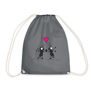 Saint Valentin je t'aime idée cadeau fourmis - Sac de sport léger - gris - Devant