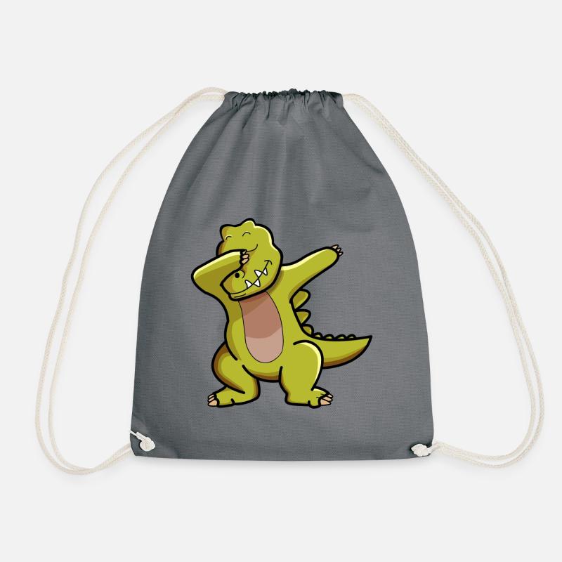 Dino dab dabbing Dinosaurier - Turnbeutel - Grau