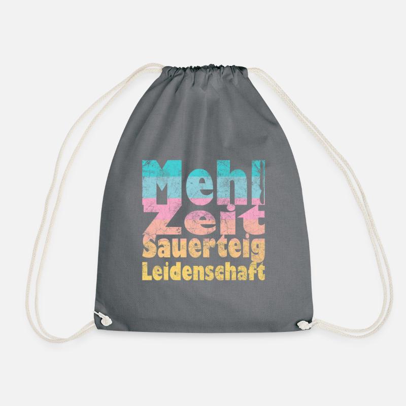 Mehl Zeit Sauerteig Leidenschaft - Turnbeutel - Grau