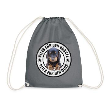 Dackel - Dachshund - Alles für den Dackel - Turnbeutel - Grau - Vorne