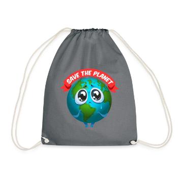 Rette Planet Erde | Save planet earth - Turnbeutel - Grau - Vorne