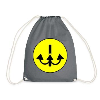 Fishing hook angler icon - Drawstring Bag - grey - Front