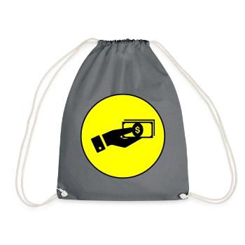 Money Icon - Drawstring Bag - grey - Front