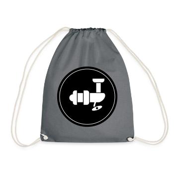 Fishing Reel Symbol Circle - Drawstring Bag - grey - Front