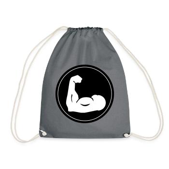 Muscles dumbbell icon - Drawstring Bag - grey - Front