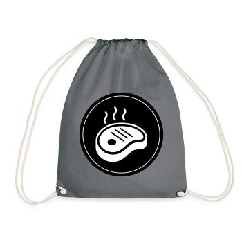 Cercle d’icônes de steak - Sac de sport léger - gris - Devant