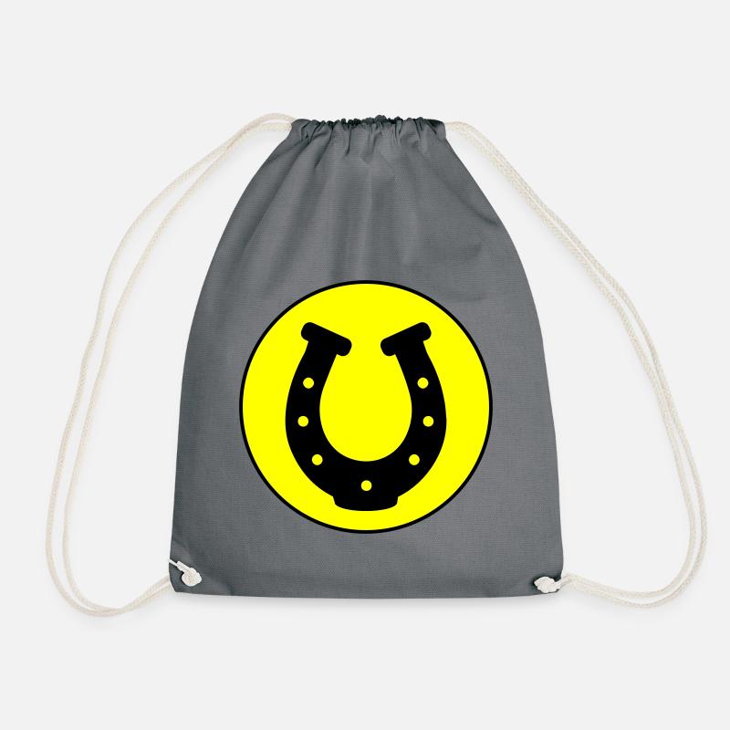 Horseshoe Icon - Drawstring Bag - grey