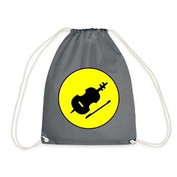 Violin Icon symbol - Drawstring Bag - grey - Front