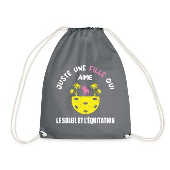 Juste une fille qui aime le soleil et l'équitation - Sac de sport léger - gris - Devant