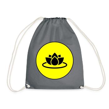 Water Rose Icon Icon - Drawstring Bag - grey - Front