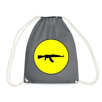 Rifle icon symbol - Drawstring Bag - grey - Front