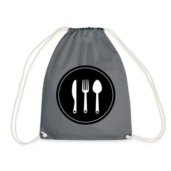 Fork cutlery - Drawstring Bag - grey - Front