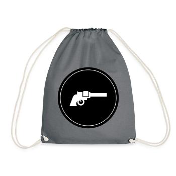 Weapon Symbol Pistol - Drawstring Bag - grey - Front