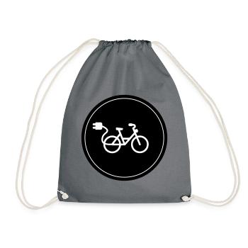 ebike fahrrad Radfahren - Turnbeutel - Grau - Vorne