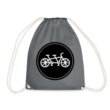 Bike tandem - Drawstring Bag - grey - Front