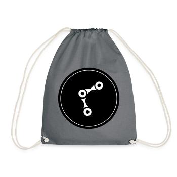 Bicycle Cycling Chain - Drawstring Bag - grey - Front