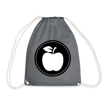 Apfel Symbol - Turnbeutel - Grau - Vorne