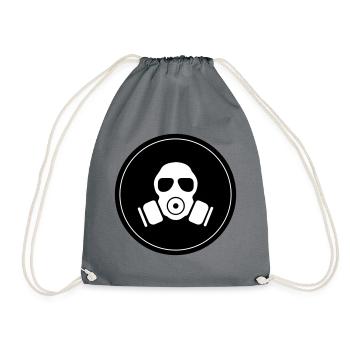 Gasmaske Symbol - Turnbeutel - Grau - Vorne