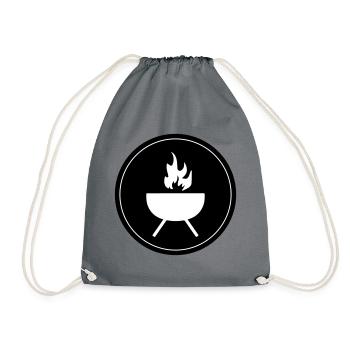 Grill Icon Symbol - Drawstring Bag - grey - Front