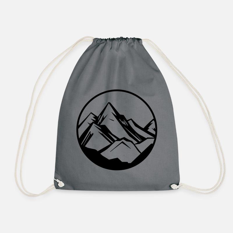 Berge Symbol Mountains - Turnbeutel - Grau
