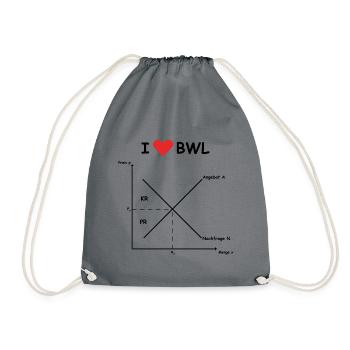 i heart bwl - Drawstring Bag - grey - Front