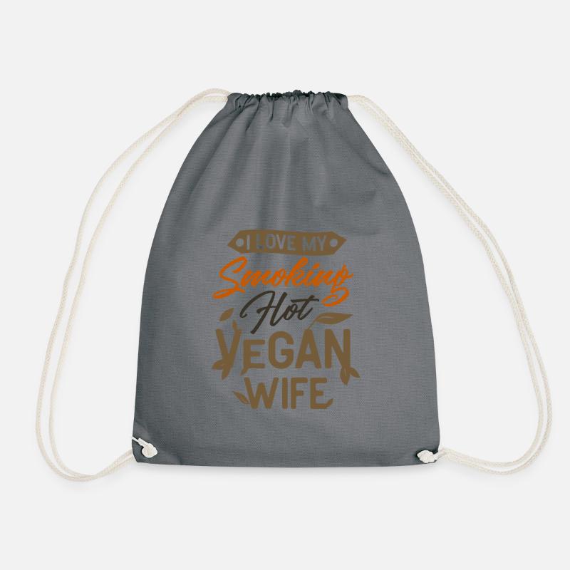Vegan vegan vegan - Drawstring Bag - grey