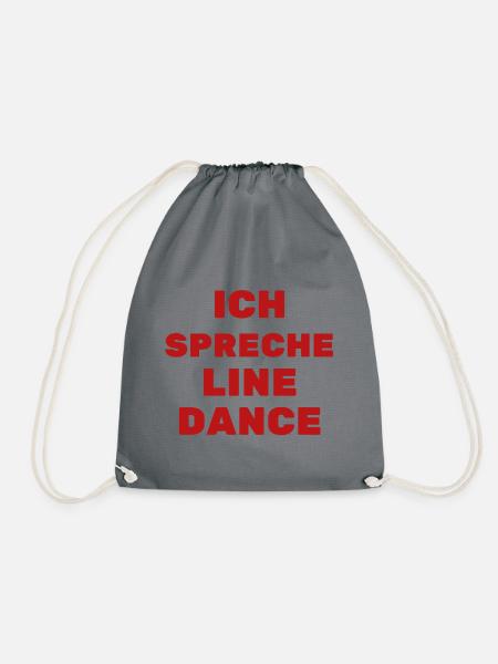 Geschenkidee f. Linedancer: Ich spreche Line Dance - Turnbeutel - Grau