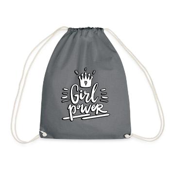 girl power - Drawstring Bag - grey - Front