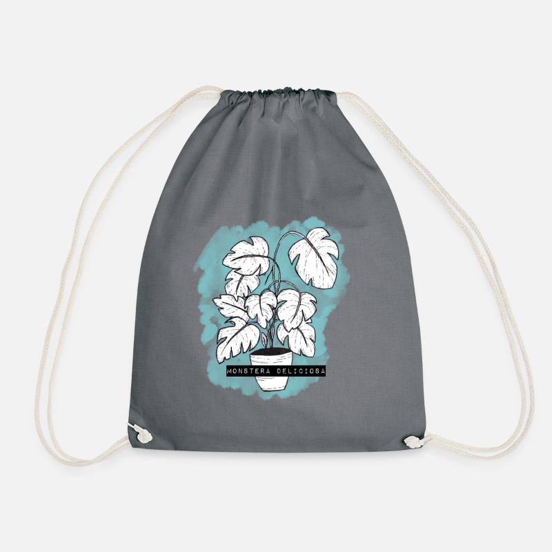monstera deliciosa - Turnbeutel - Grau