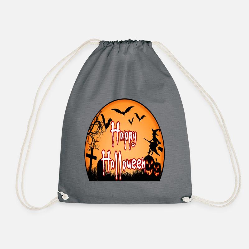 halloween - Turnbeutel - Grau