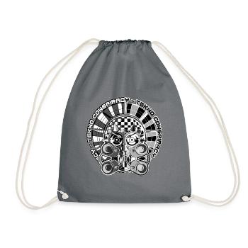 tekno conspiracy head 2 - Turnbeutel - Grau - Vorne