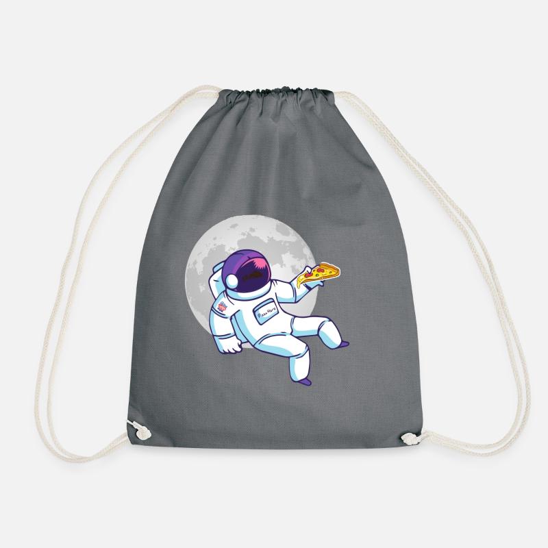 Pizza astronaut - Drawstring Bag - grey
