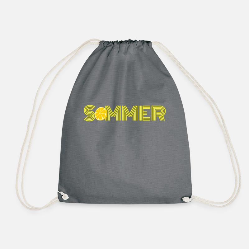 Sommer mit Limone / Zitrone - Turnbeutel - Grau