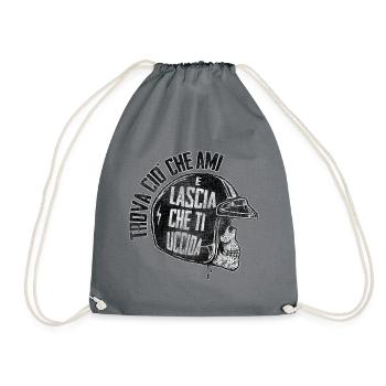 trouver ami moto crâne moto motard café coureur - Sac de sport léger - gris - Devant