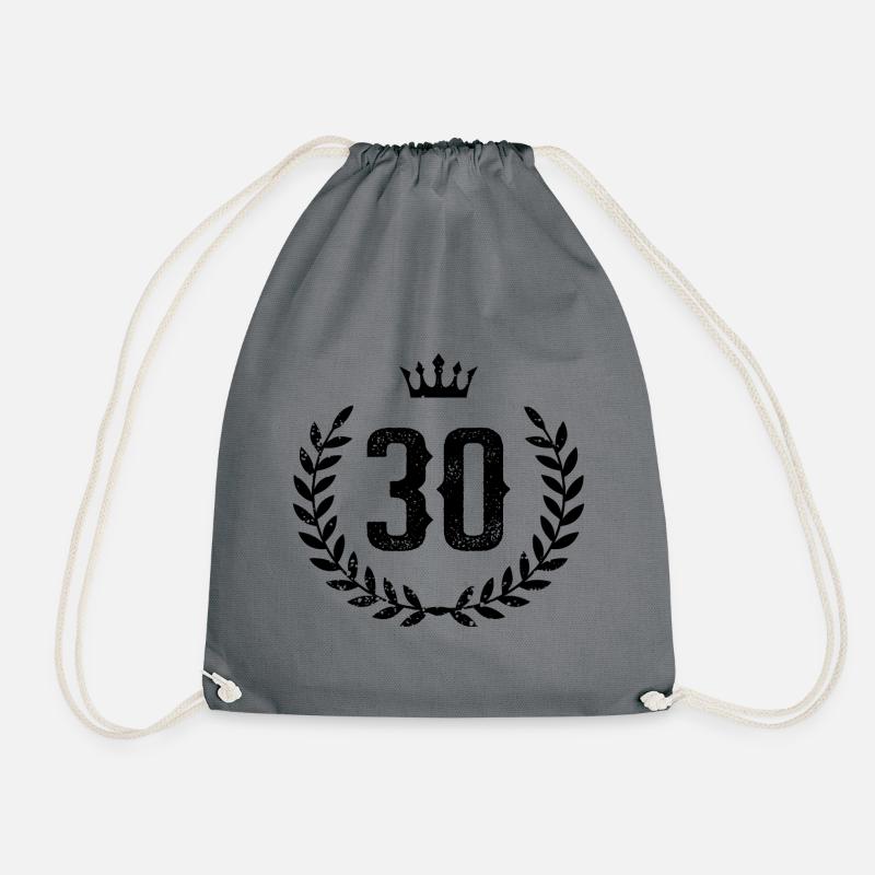 30 Zahl Kranz - Turnbeutel - Grau