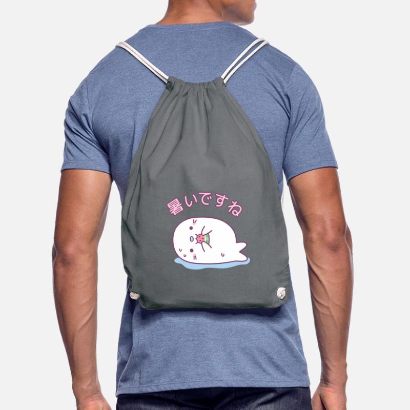 Mignon phoque blanc mangeant de la pastèque, c’est chaud Sac de sport léger