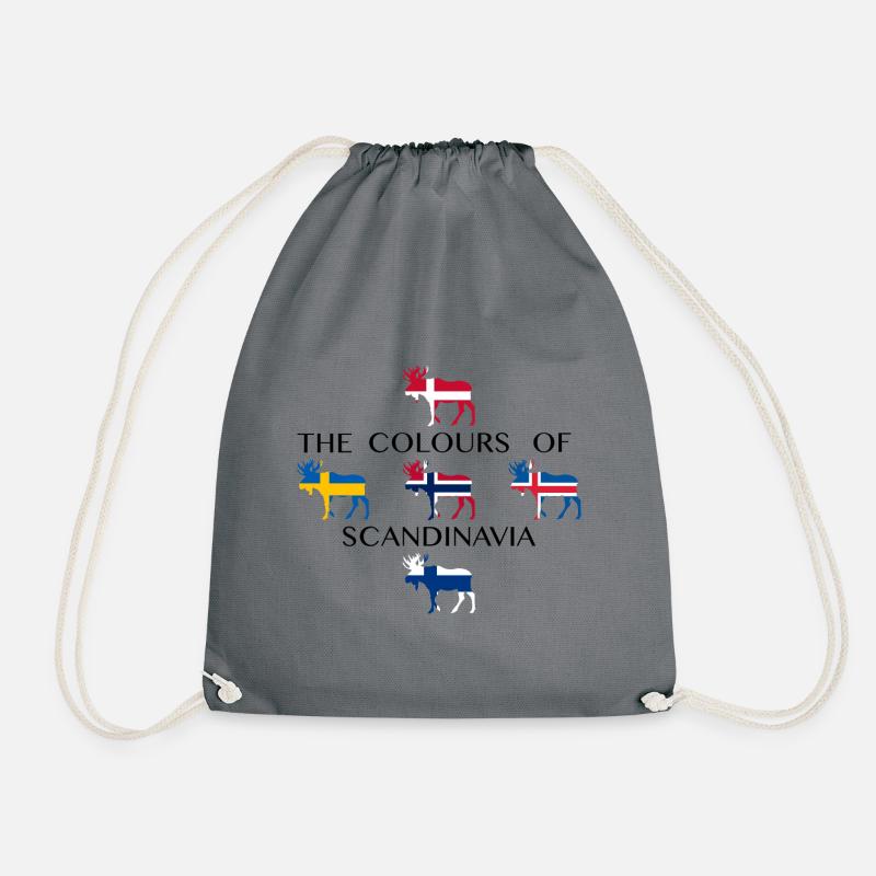 Scandinavia Flags Moose Colors Norway - Drawstring Bag - grey