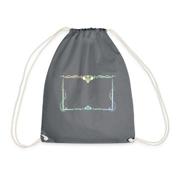 Colorful rectangular frame with ornaments - Drawstring Bag - grey - Front