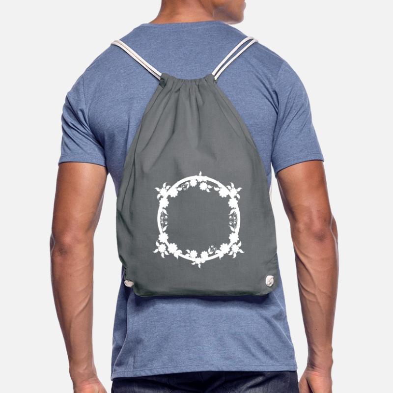 Ornaments Circular frame Basic text Drawstring Bag
