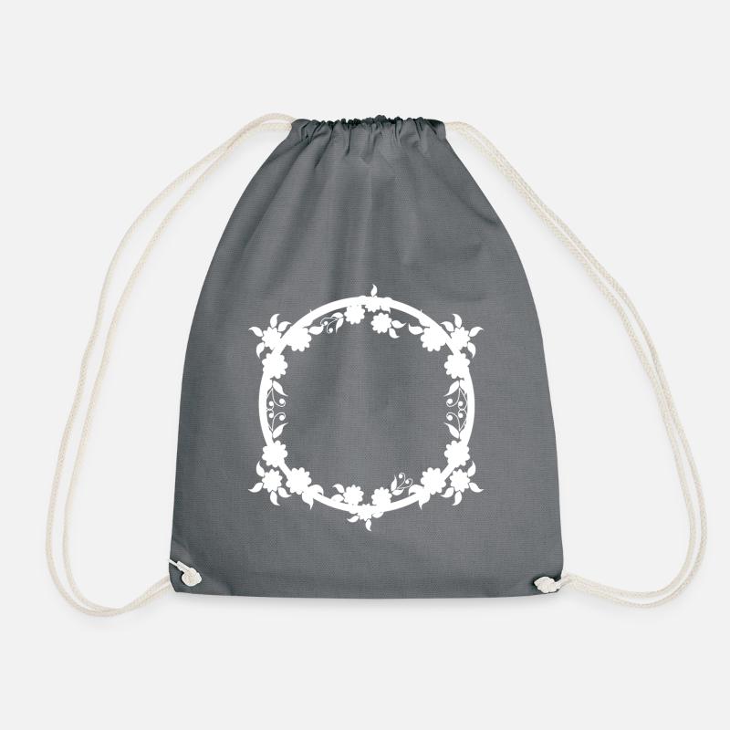 Ornaments Circular frame Basic text - Drawstring Bag - grey