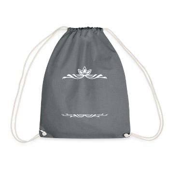 Frame divider with ornaments decoration white - Drawstring Bag - grey - Front