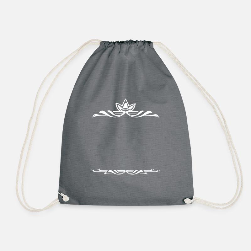 Frame divider with ornaments decoration white - Drawstring Bag - grey