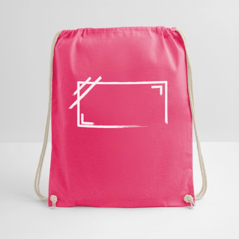 Weathered Rectangular Frame Strokes Drawstring Bag