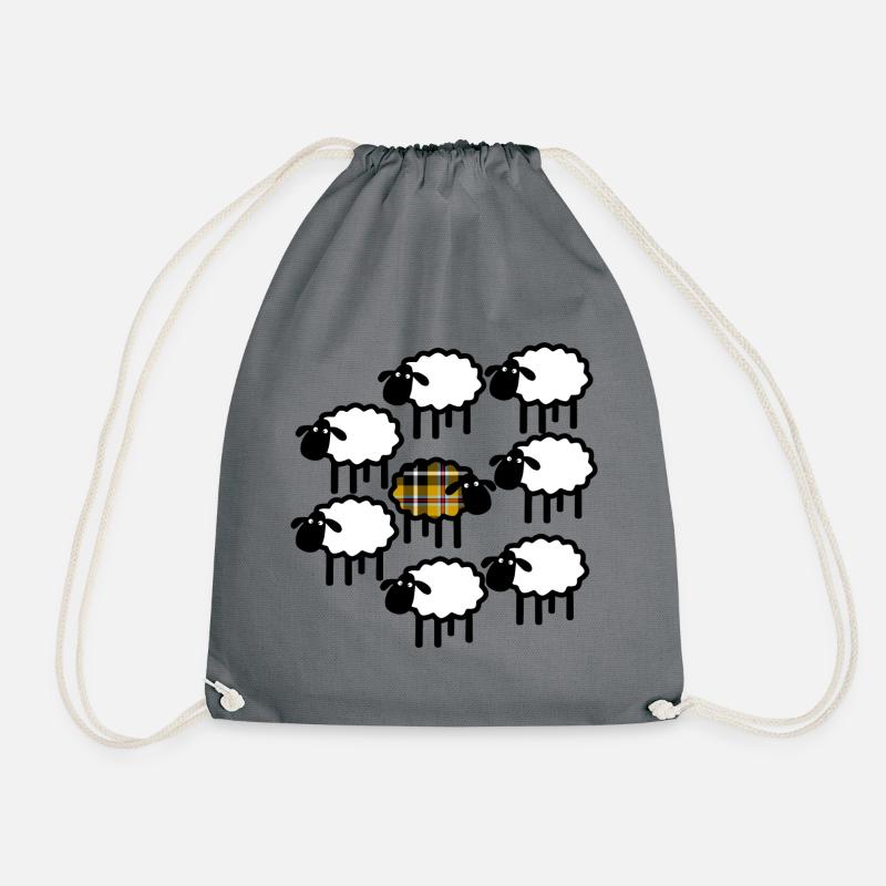 Cornish sheep don’t follow the flock - Drawstring Bag - grey