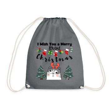 Je te souhaite un joyeux Noël bizarre (chat) - Sac de sport léger - gris - Devant