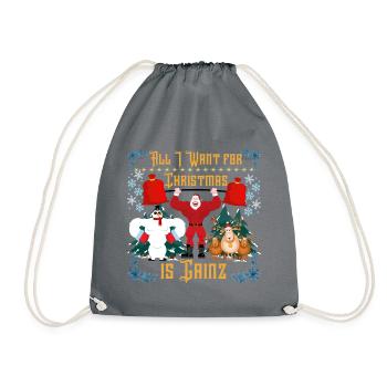 All I Want For Christmas - Turnbeutel - Grau - Vorne