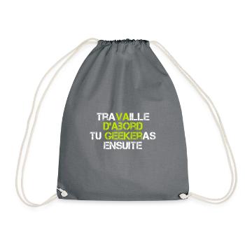 Va d'abord geeker ! - Sac de sport léger - gris - Devant