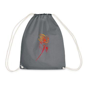 Pink in sketchy style color - Drawstring Bag - grey - Front
